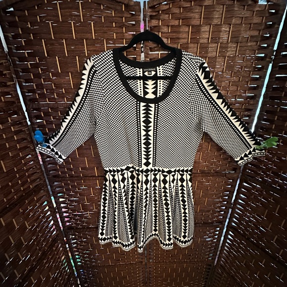 Geometric Patterned Sweater Dress Dress - Picture 1 of 8